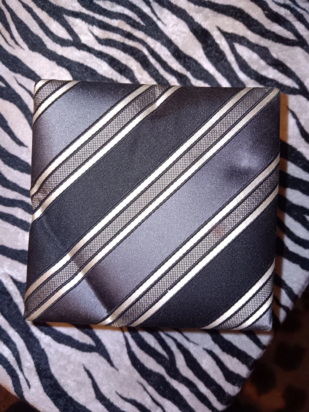Black & Ivory Striped Tie